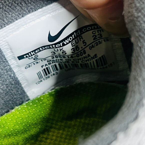 Nike Free Runs Neon Green / Grey Running Shoes Training Sneakers Women's 6 - Picture 6 of 7